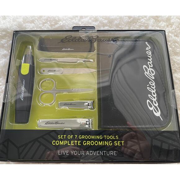 Eddie Bauer Set of 7 Tools Complete Mens Grooming Set NEW - Picture 1 of 12